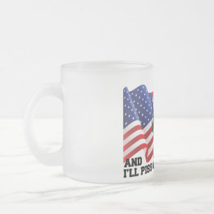 American Patriot Frosted Glass Coffee Mug