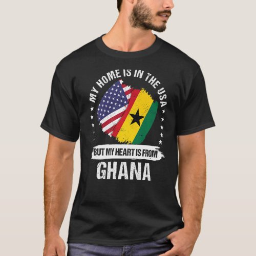American Patriot Ghana Flag American Ghanian Roots T_Shirt
