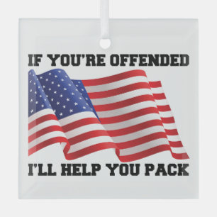 American patriot glass ornament