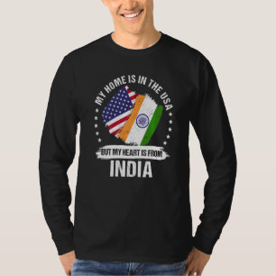 American Patriot India Flag American Indian Roots T-Shirt