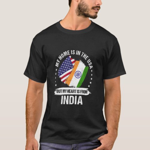 American Patriot India Flag American Indian Roots  T_Shirt