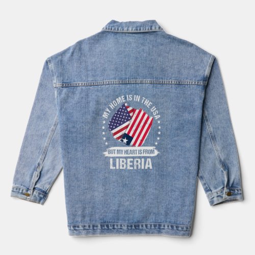 American Patriot Liberian Flag American Liberia Ro Denim Jacket