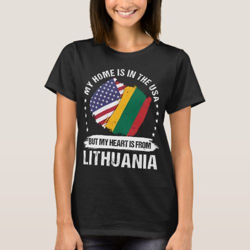 American Patriot Lithuania Flag Lithuanian Roots T_Shirt
