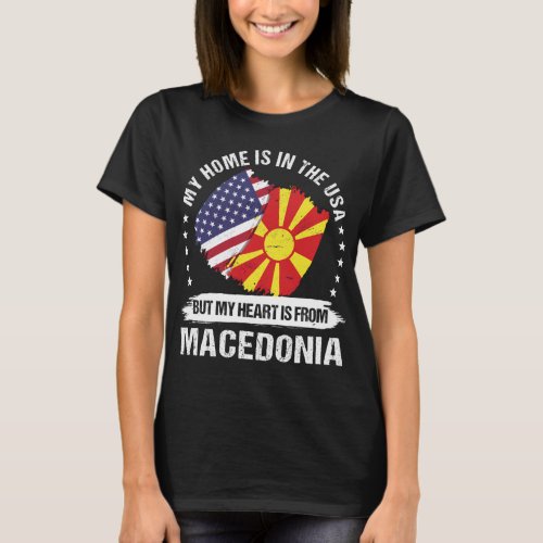 American Patriot Macedonia Flag Macedonian Roots T_Shirt