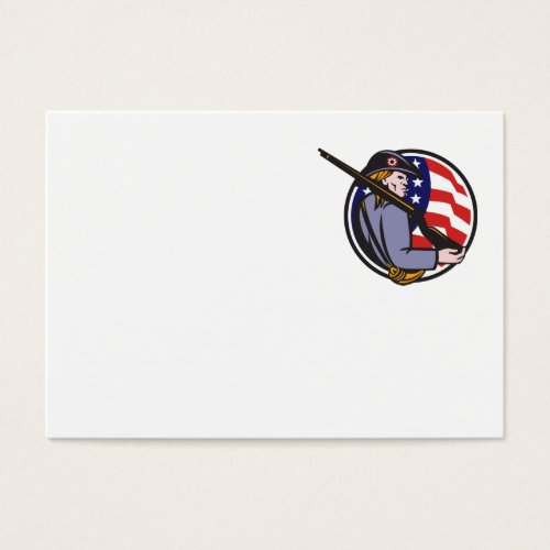 American Patriot Minuteman With Rifle And Flag Business Cards