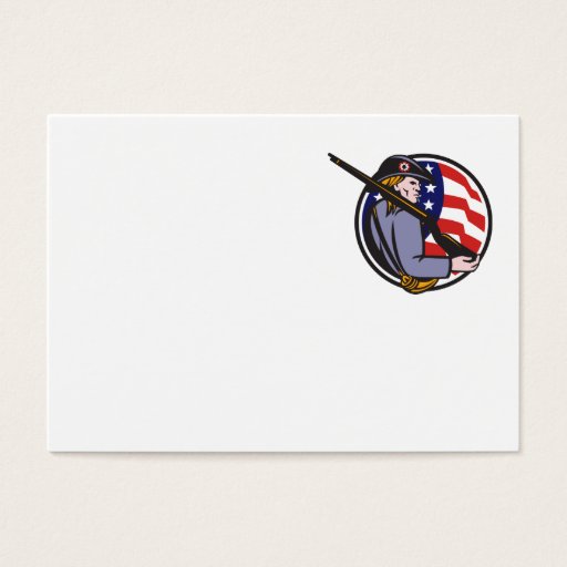 Customizable American Patriot Minuteman With Rifle And Flag Business Cards
