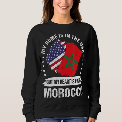 American Patriot Morocco Flag American Morocco Roo Sweatshirt