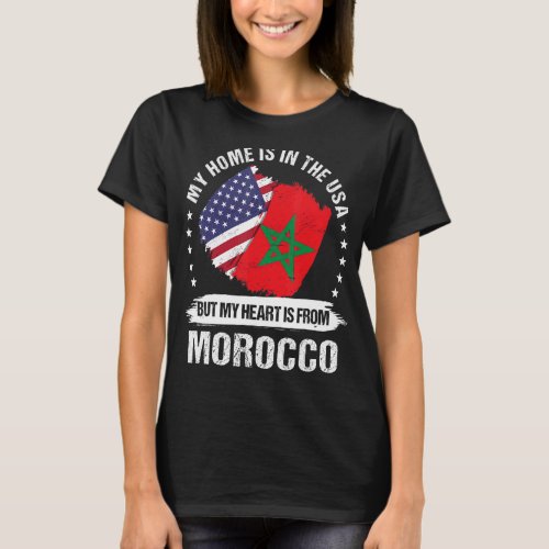 American Patriot Morocco Flag American Morocco Roo T_Shirt