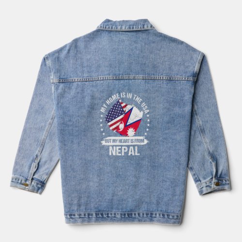 American Patriot Nepal Flag American Nepalese Root Denim Jacket