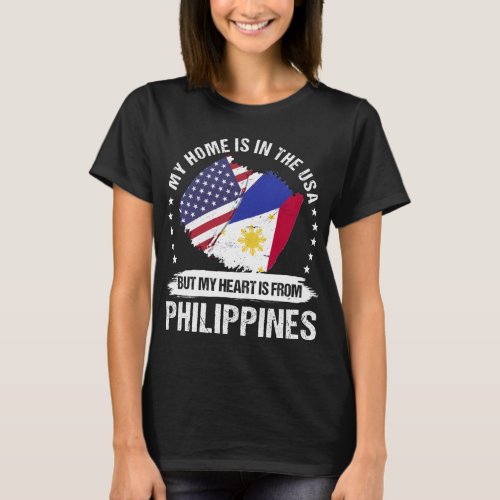 American Patriot Phillipines Flag Filipino Roots T_Shirt