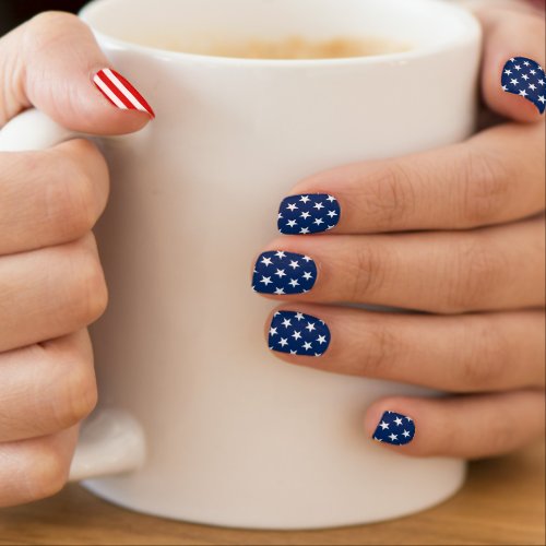 American Patriot Red White  Blue Stars  Stripes Minx Nail Art