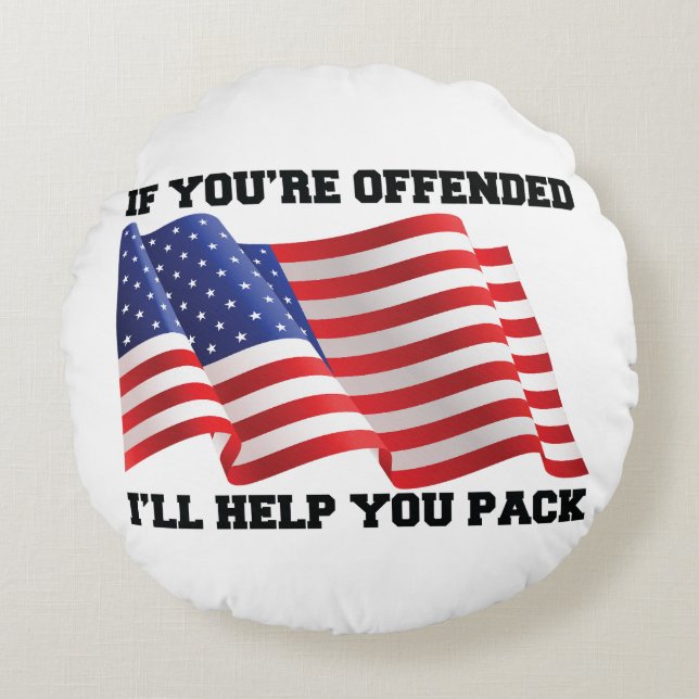 American patriot  round pillow (Front)