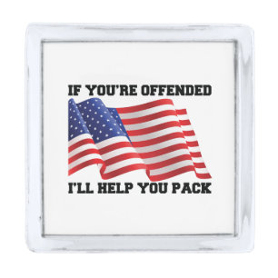 American patriot  silver finish lapel pin