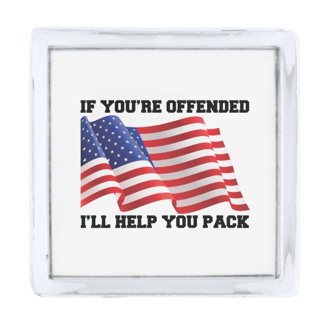 American patriot  silver finish lapel pin (Front)