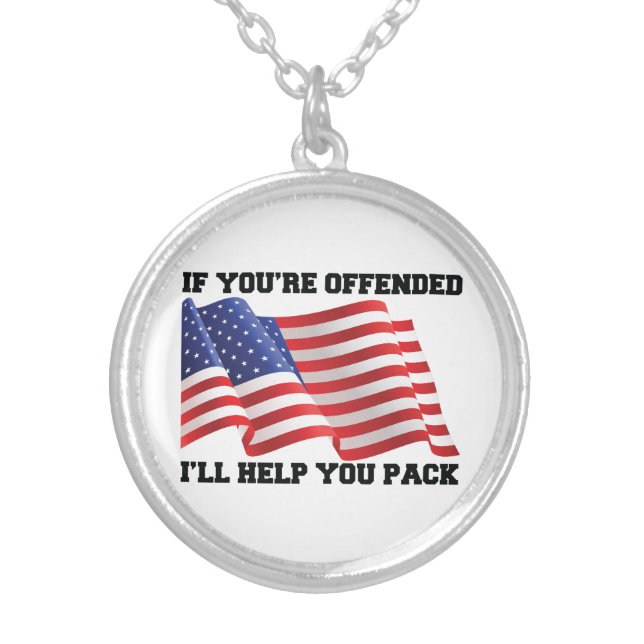 American patriot  silver plated necklace (Front)