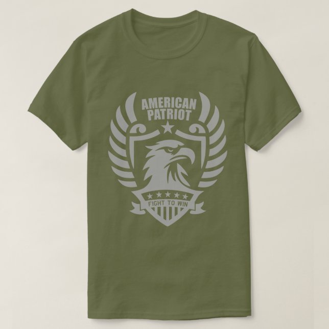 American Patriot T-Shirt (Unisex) Fatigue Green (Design Front)