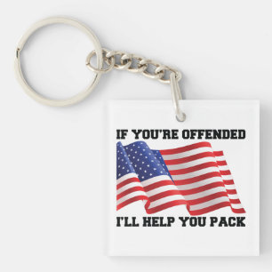 American patriot throw pillow keychain