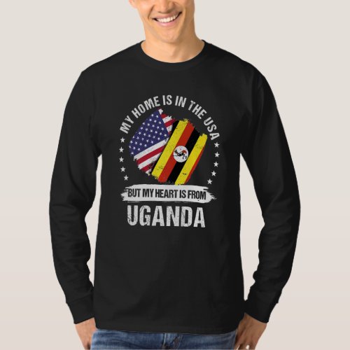 American Patriot Uganda Flag American Ugandan Root T_Shirt