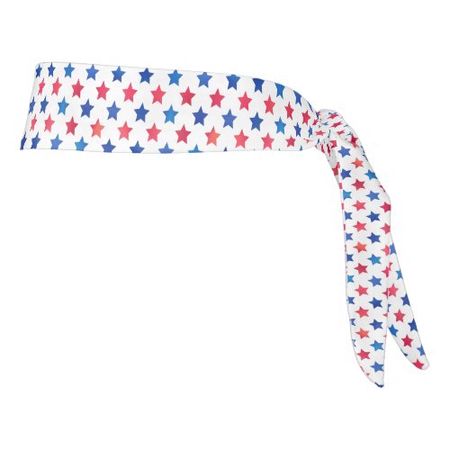 American Patriot USA Red White Blue Star Pattern Tie Headband