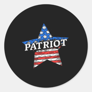 American Patriot Usa Star Flag Vintage Distressed Classic Round Sticker
