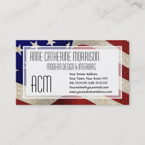 American Patriot Vintage Stars and Stripes US Flag Business Card