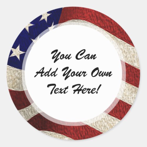 American Patriot Vintage Stars and Stripes US Flag Classic Round Sticker