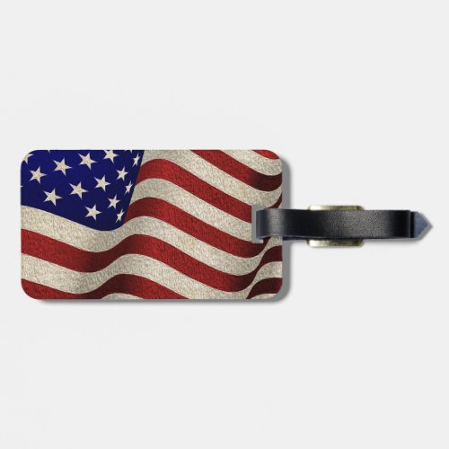 American Patriot Vintage Stars and Stripes US Flag Luggage Tag