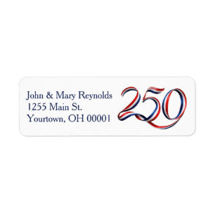 American Patriotic 250th Flag Ribbon Label