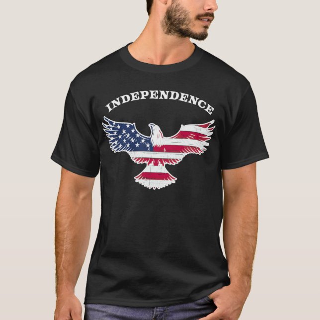American Patriotic American Eagle Stars Stripes T- T-Shirt (Front)