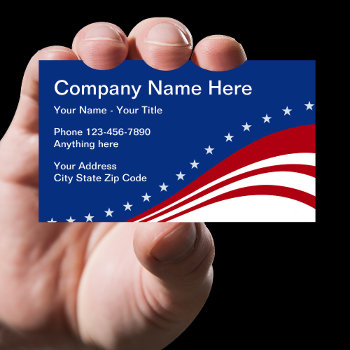 American Patriotic Americana Business Card by Luckyturtle at Zazzle