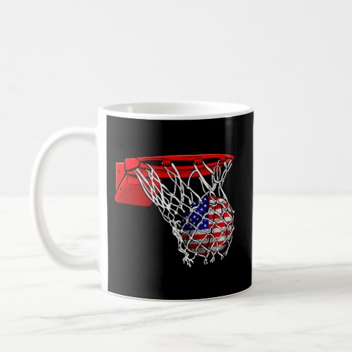 American Patriotic Basketball 4Th Of July Us Flag Coffee Mug