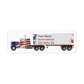 American Patriotic Big Rig Truck Address Labels