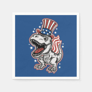 American Patriotic Dinosaur Napkins