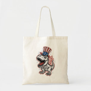 American Patriotic Dinosaur Tote Bag