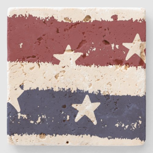 American Patriotic Distressed Stripes Coaster