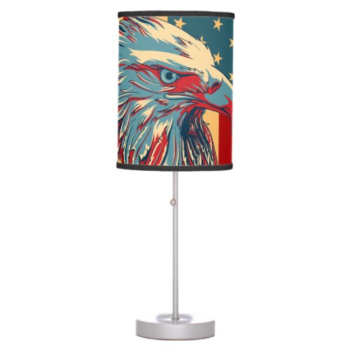 American Patriotic Eagle Flag Table Lamp