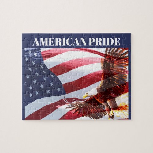 American Patriotic Eagle In Flight Jigsaw Puzzle