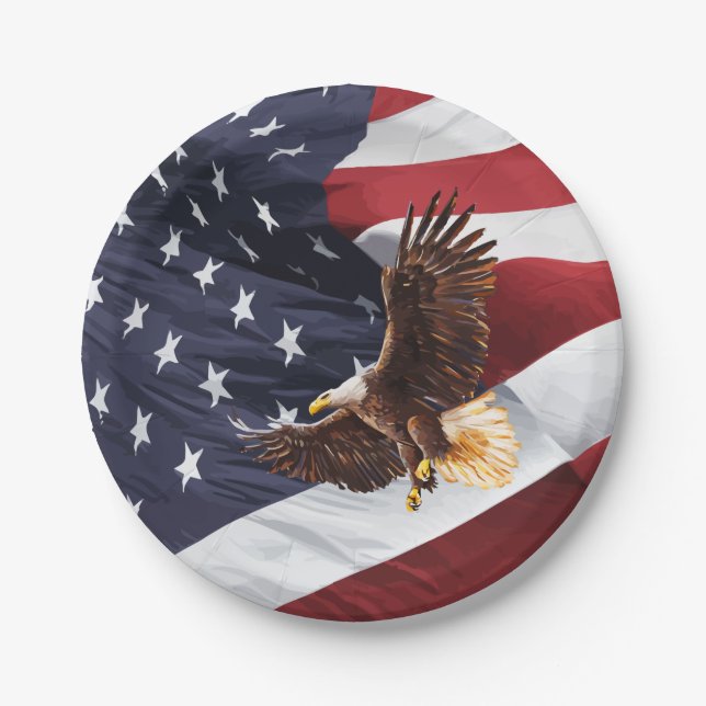 American Patriotic Eagle Paper Plates (Front)