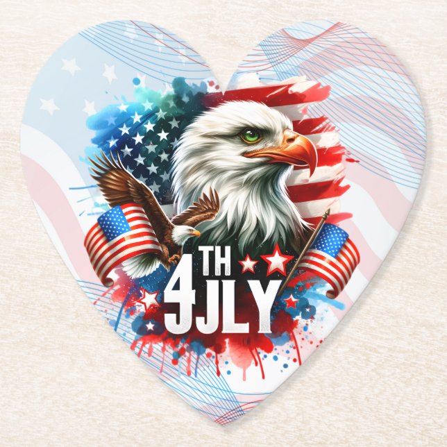 American Patriotic Eagle Sublimation-61905 Paper Coaster (Front)