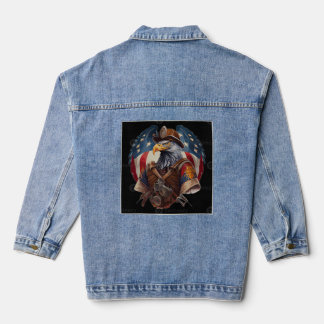 American Patriotic Eagle – Wild West Cowboy Denim Jacket