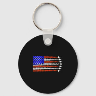 American patriotic fighter jets usa flag 4th of keychain