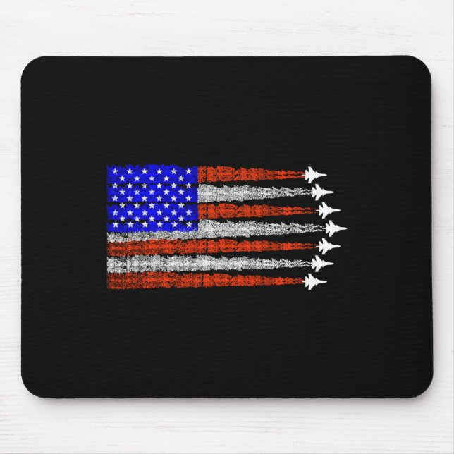 American patriotic fighter jets usa flag 4th of mouse pad (Front)