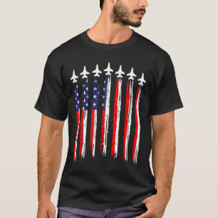 American Patriotic Fighter Jets Usa Flag Waving 4t T-Shirt