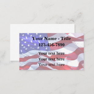 American Patriotic Flag Background Business Card