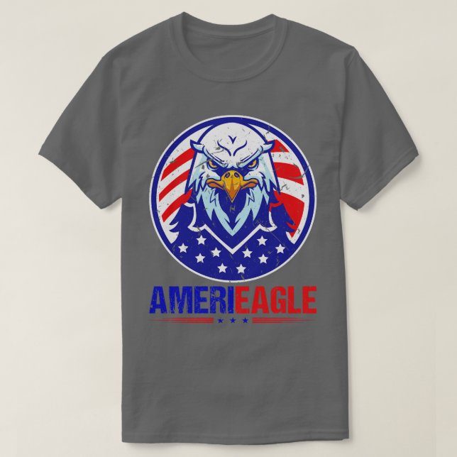 American Patriotic Fourth Of July Eagle T-Shirt (Design Front)