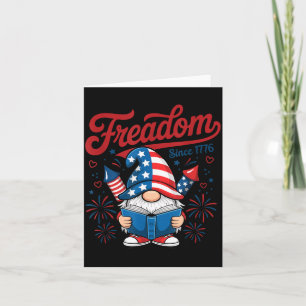 American Patriotic Gnome 1776 Freadom Firework Card