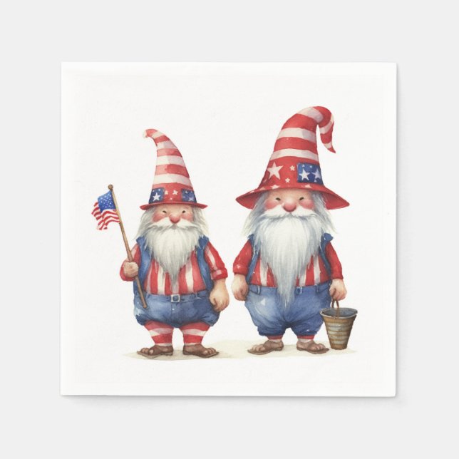 American Patriotic Gnomes Napkins (Front)