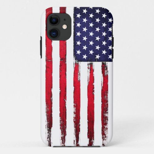 American Patriotic Grunge flag iPhone 11 Case