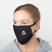 American Patriotic Monogram Men's Black Cotton Face Mask