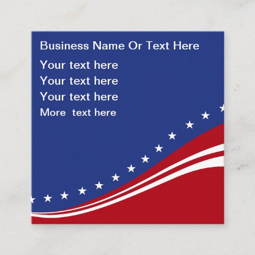 American Patriotic Patriot Stars And Stripes Square Business Card